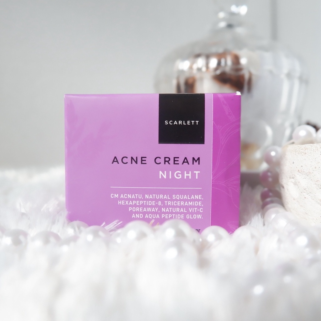 Paket Komplit 4 in 1 Acne Care Scarlett Whitening Day Night Cream + Facial Wash + Acne Serum Rumah Cantik 354 Paket Perawatan Kulit Berjerawat