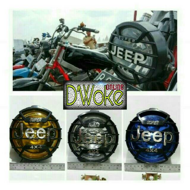 HEADLAMP LAMPU BATOK JEEP 4X4 VARIASI LAMPU UTAMA MOTOR MOBIL COCOK UNTUK RX KING DAN CUSTEM - LAM -