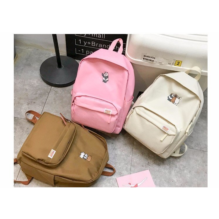 TAS RANSEL WE BARE BEAR TAS RANSEL BAHAN KANVAS TERMURAH IMPORT GROSIR TAS LUCU WANITA BAHAN PREMIUM