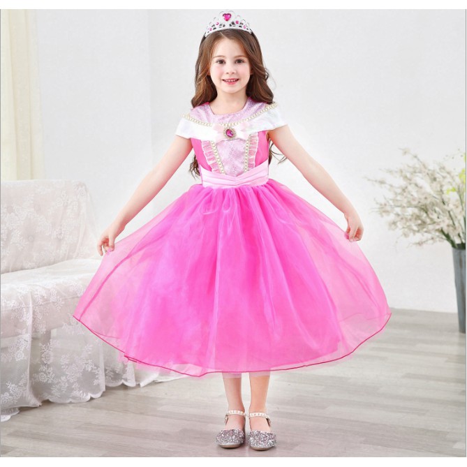 [MAMASILO] Dress princess anak pink/kostum anak princess warna merah muda