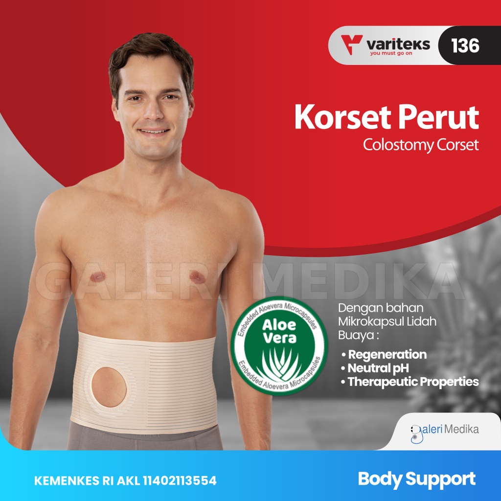 Korset Pasca Operasi Kolostomi Variteks 136 Colostomy Corset - Tersedia Lubang Untuk Kantung Kolostomi