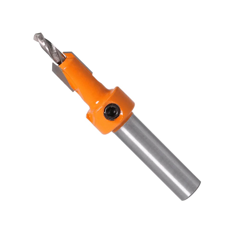 Mata Bor Kayu Pelubang Drat Baut Bit Router 8mm 5 PCS - JGZ5 - Silver