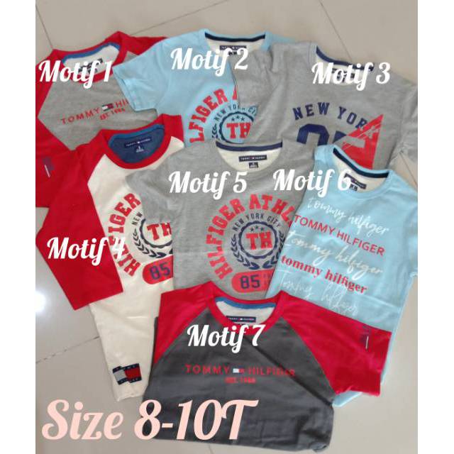 Kaos anak laki laki baju anak cowok tommy hilfiger hnm umur 8 tahun 7 tahun 9 tahun 10tahun