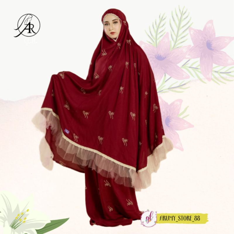 Mukena Sofia by arrafi Mukena potongan Dewasa jumbo polos kombinasi tile