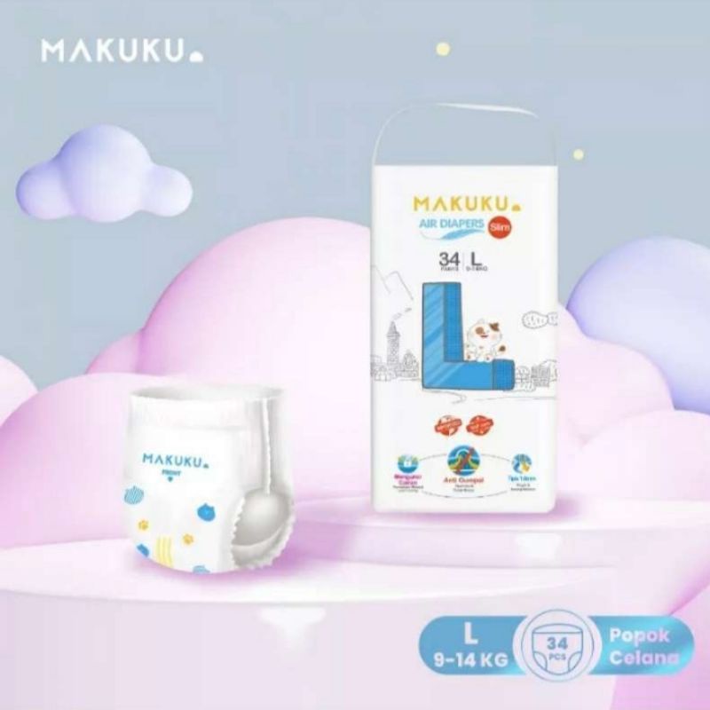 makuku SAP diapers slim NB28/S38/M32/L34/XL32/XXL28