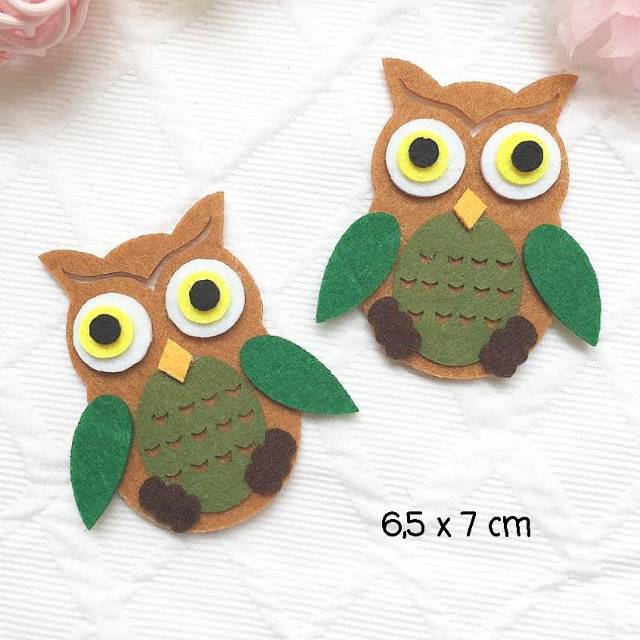 Aplikasi Flanel Owl 6,5 cm