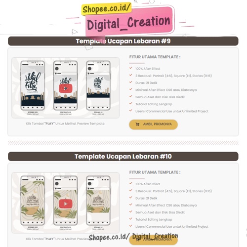 ASTA Digital Bundling Template Ucapan Lebaran Ramadhan | Volume 2