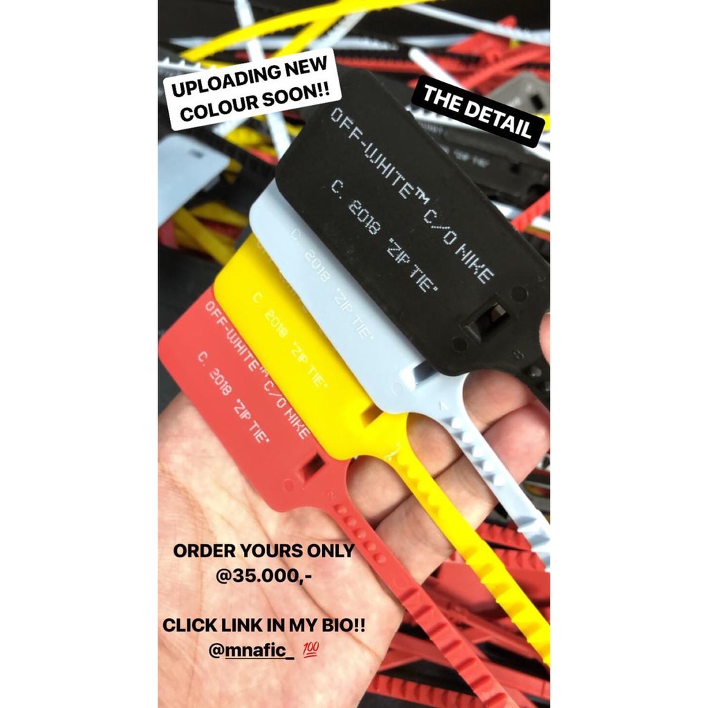 off white unc zip tie