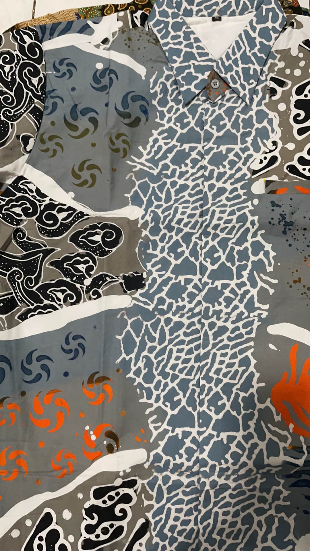 Baju Hem Batik Pria Cowok Pendek Pekalongan Motif Abstrak Seragam Kantor Modern