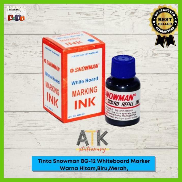 

Silutala- Refill Tinta Spidol Whiteboard Marker Snowman Bg-12 Atk - Hitam -Ori.