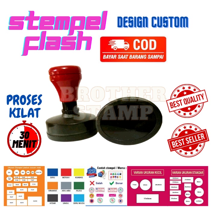 

STEMPEL CUSTOM / OVAL 45X33 MM / OTOMATIS TINTA / BISA 2 WARNA