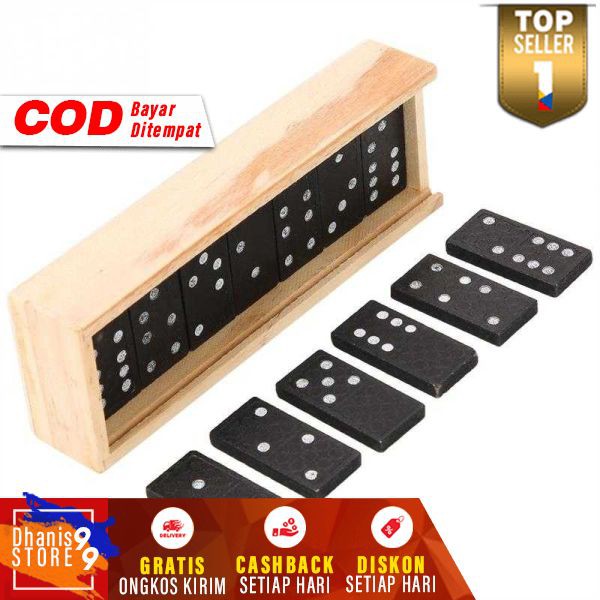 Mainan Domino Board Game 28 PCS Gaple Kayu Permainan Anak