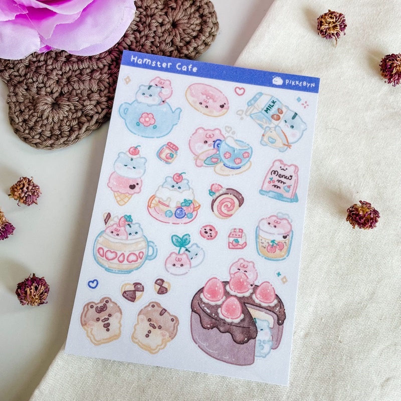 

PIKKEBYN Sticker Sheet - Hamster Cafe