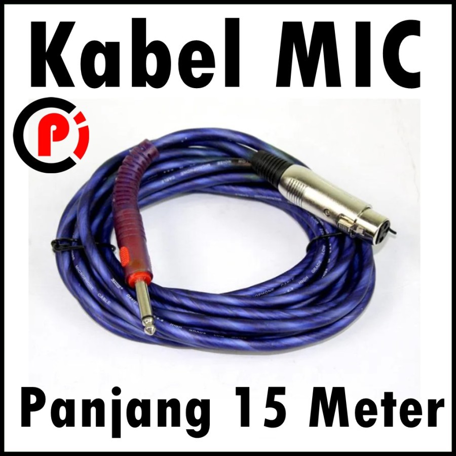 Kabel Mic Panjang 15 Meter 15M Sudah Dipasang Jack Microphone Lengkap