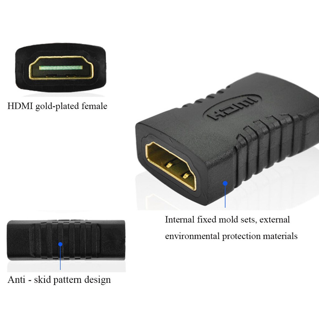 HDTV HD TV Female To Female Extender Adapter Coupler Connector Converter Full HD 1080