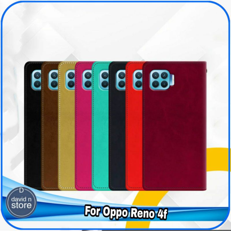 Casing Oppo Reno 4f Reno4 F Flip Case Leather Cover Dompet Hp Flipcase Hard Soft