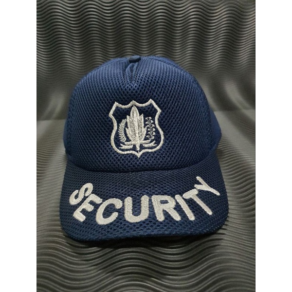Topi jaring Security Besar Biru Dongker | Topi jala Logo  | Topi jaring pria | topi pria dewasa