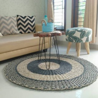 Rug anyaman seagrass 100 cm / Karpet anyaman / Karpet Bulat / Floor mat / Keset anyaman best seller