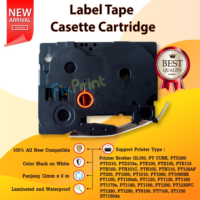 Brother Label Tape TZE-231 12MM Tze231 Printer GL100, PT CUBE, PTD200
