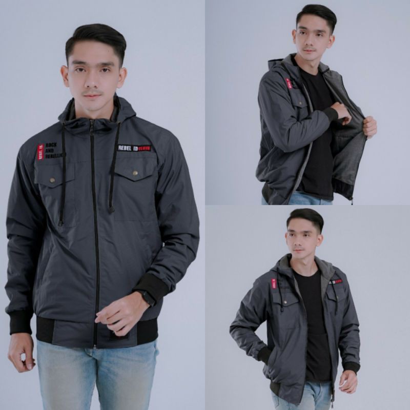  JAKET  SEMI PARKA REBEL ID UNISEX JAKET  PRIA DAN WANITA 