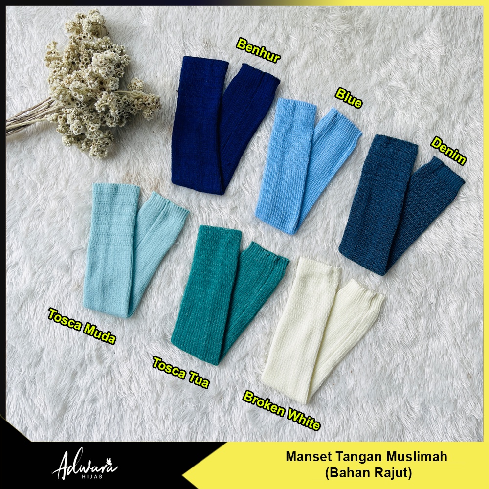 ADWARA HIJAB Manset Tangan Muslimah Bahan Rajut Premium Panjang Sampai Siku / Handsock Wanita Terbaik