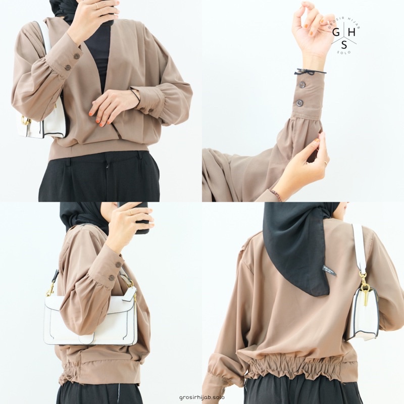 (AMD) BLOUSE MIZUNA CROP OUTER ATASAN WANITA SHIRT