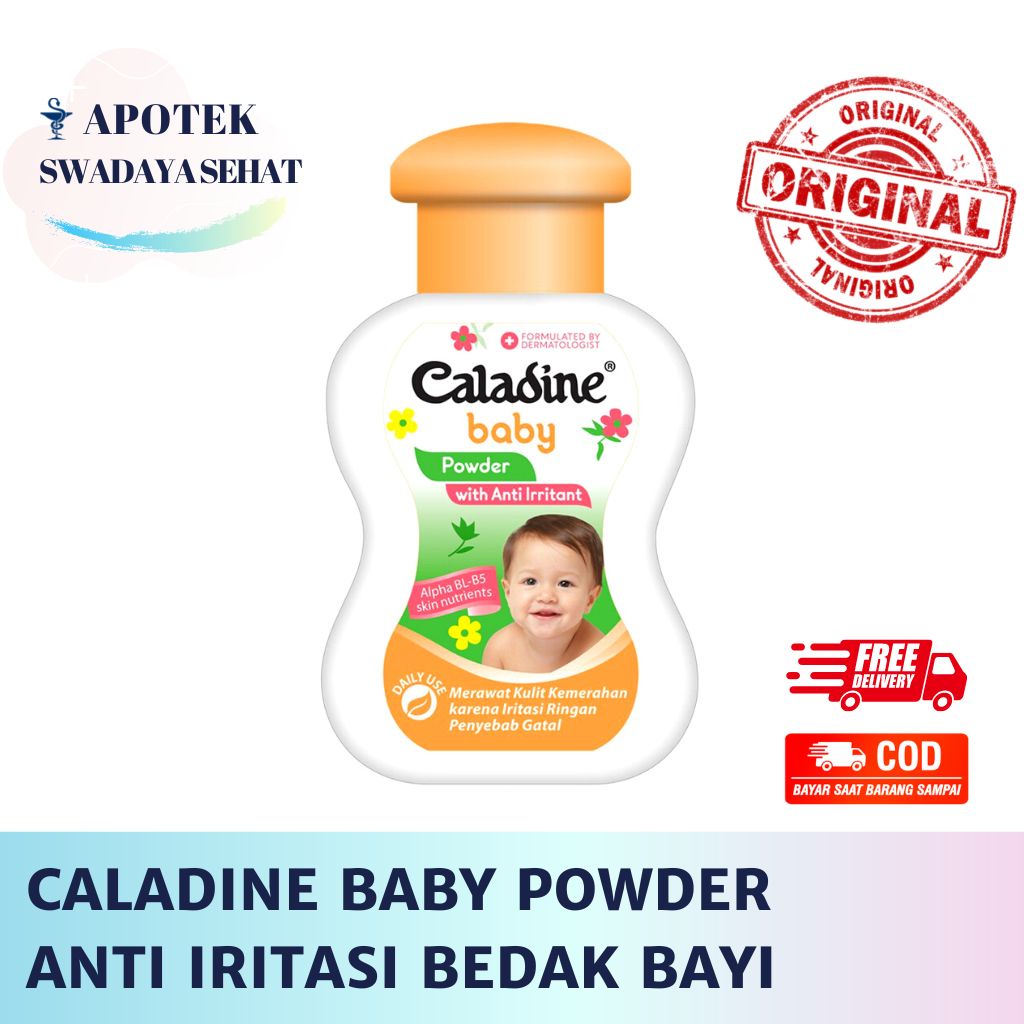 CALADINE BABY POWDER Anti Iritation 100 GR - Bedak Bayi Anti Iritasi 55 GR Caladin