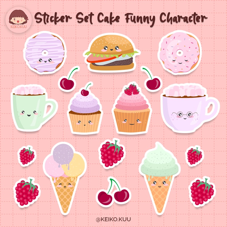 

STICKER KARAKTER CAKE FUNNY WATERPROOF MURAH