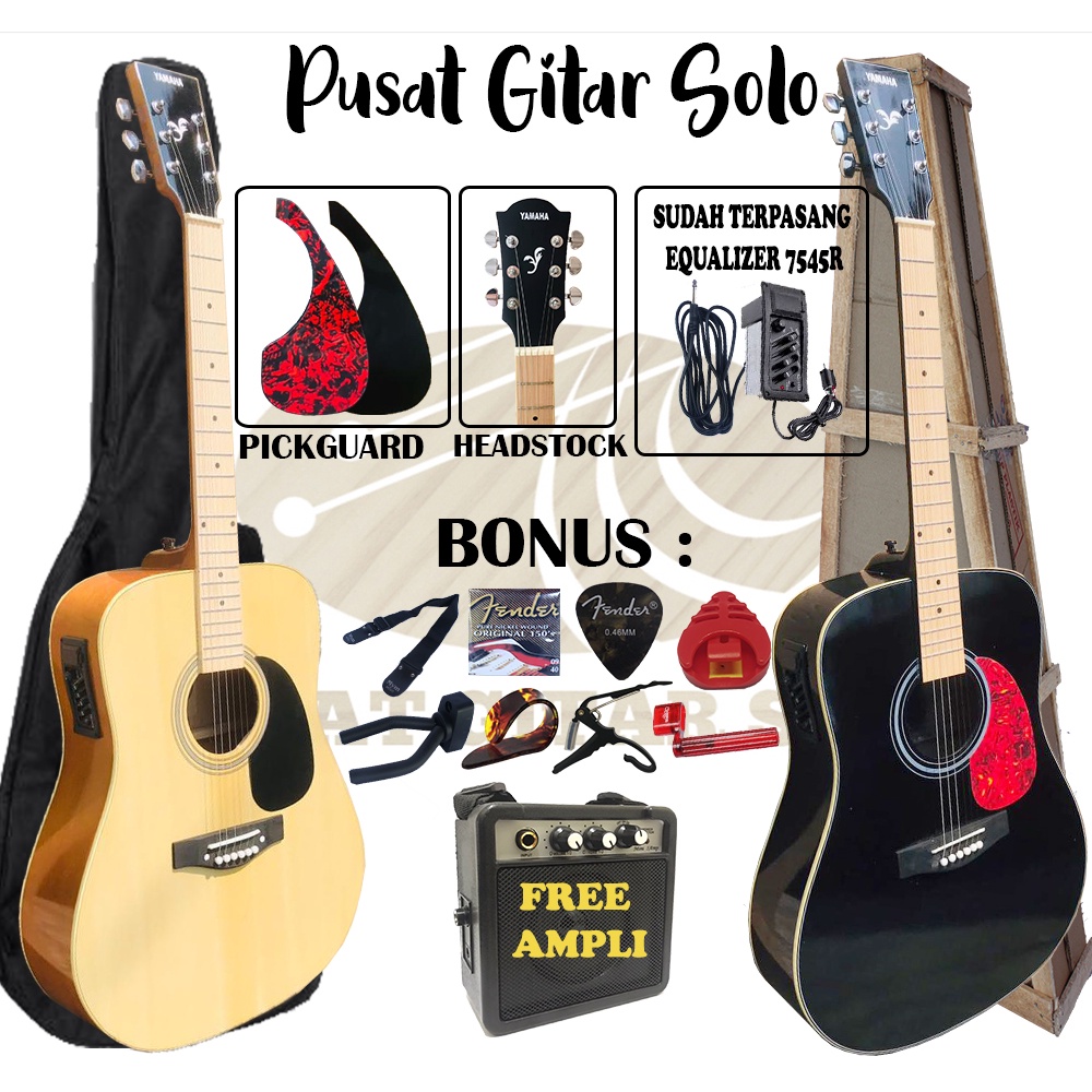 Gitar Akustik Elektrik Merk Mymusic Jumbo F310 EQ 7545R Free Packing Kayu Banyak Bonus