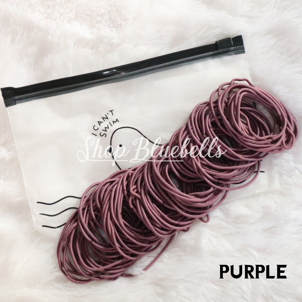 Ikat Rambut Karet - Hair Tie Hair Band + Pouch 20 pcs 100pcs