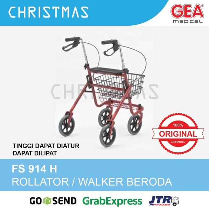 Walker Rollator Roda GEA FS 914 H / FS914H / Alat Bantu Jalan Beroda
