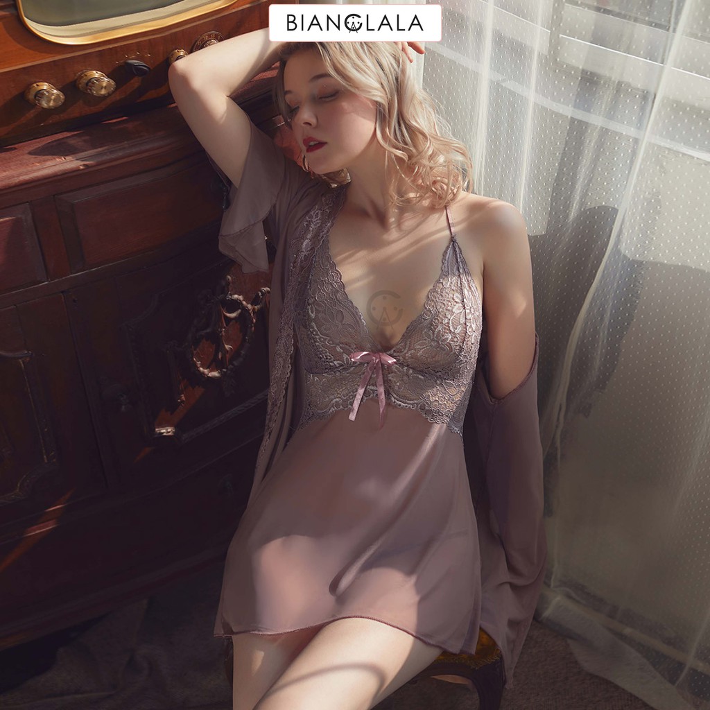DIONE Lingerie Kimono Sexy Set Baju Tidur Wanita Dewasa Premium Lingerie Dress Pakaian Wanita Import Baju Dinas Depan Suami Sleepwear Gstring Termurah Baju Malam Pertama  Kekinian Terbaru Bisa Cod-7