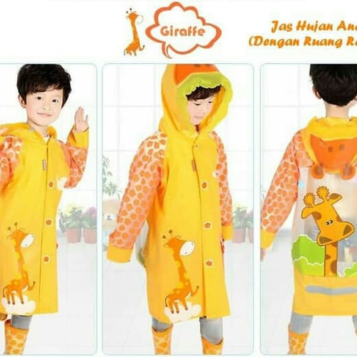 Jas Hujan Anak Dengan Tempat Ransel - Raincoat With Back Pocket - Jas Hujan Ponco