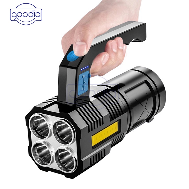 NEW 50000LM LED COB Handheld Spotlight Flashlight USB Rechargeable Torch Searchlight