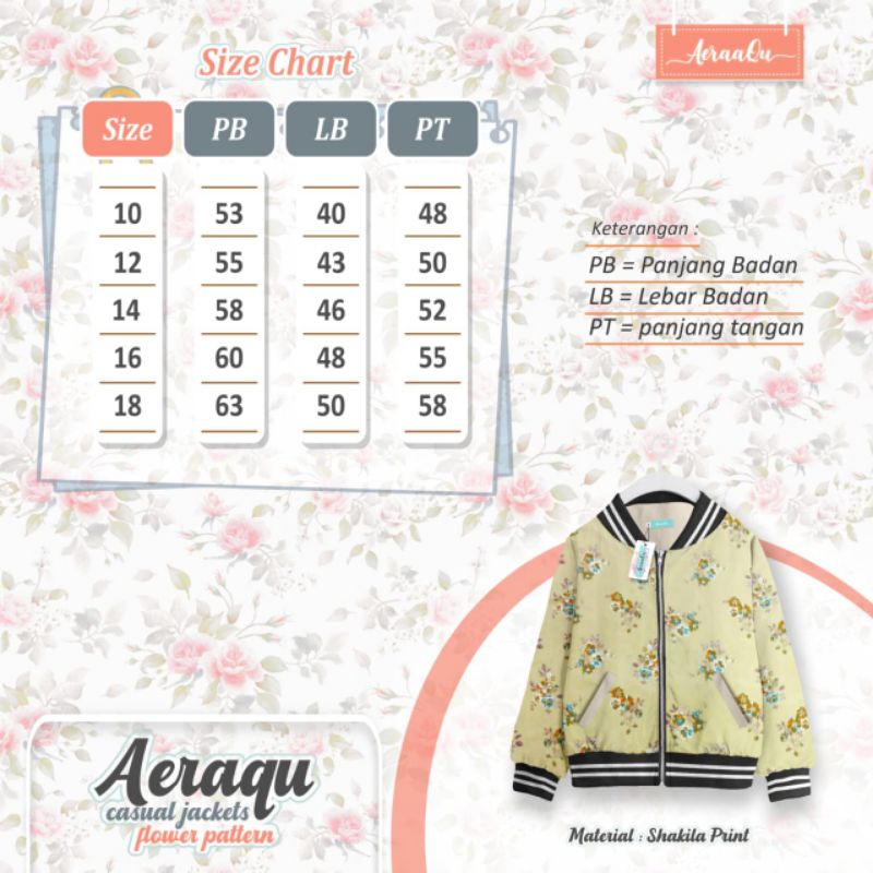 Casual Jacket Flower Pattern Jaket Aeraaqu