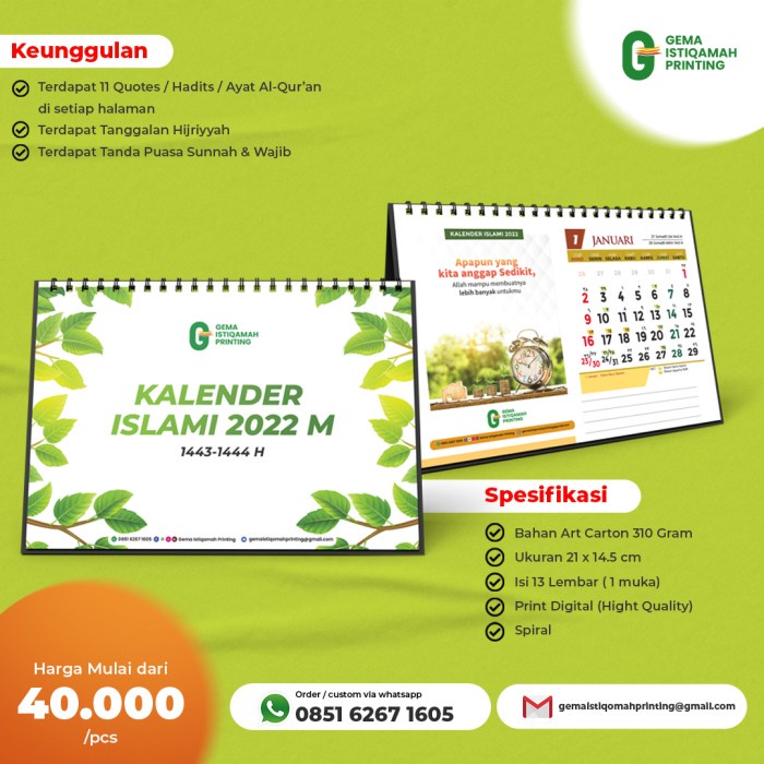 

READY Kalender Meja Islami 2022 TERLARIS