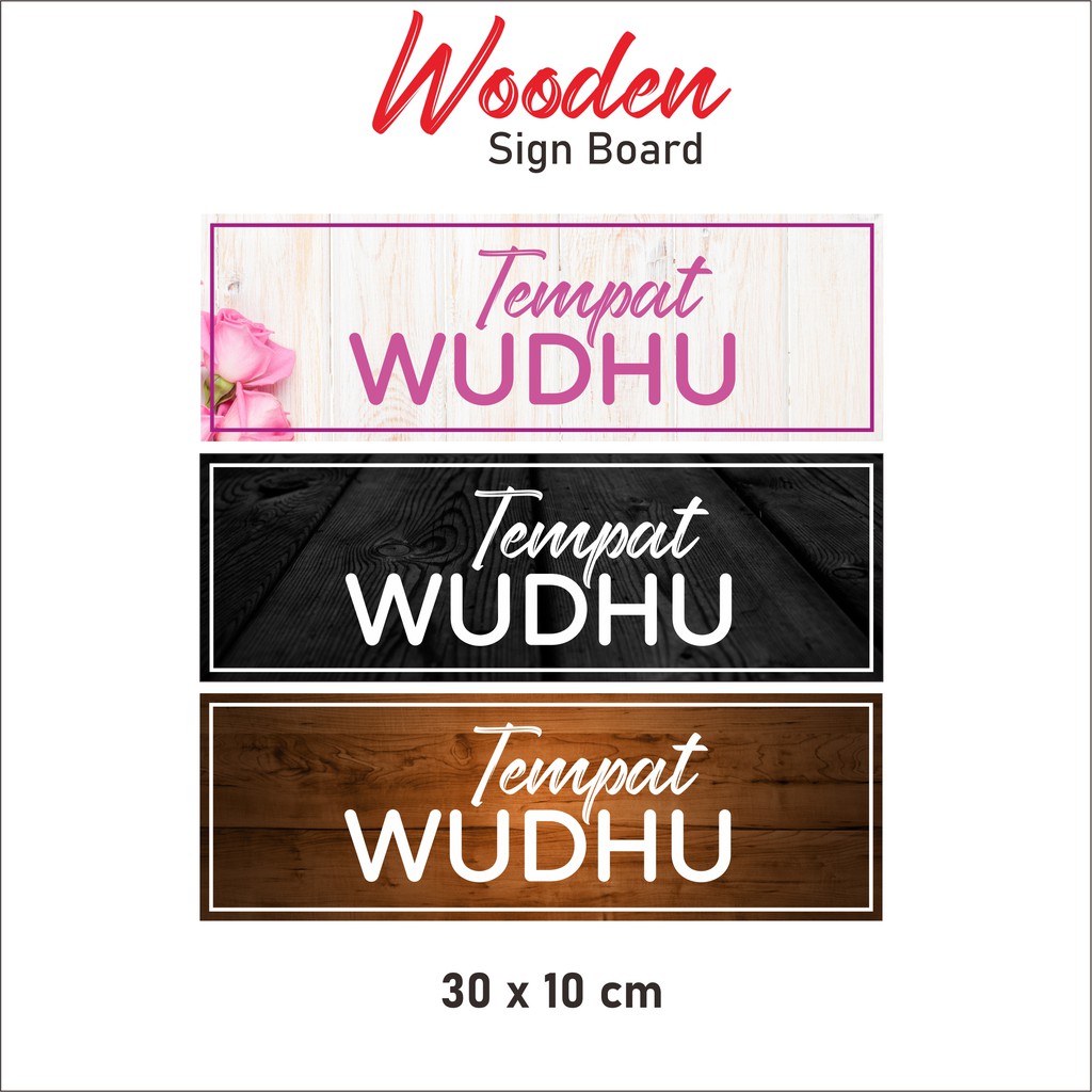 TEMPAT WUDHU SIGN Wall Decor Pajangan Dinding Kayu