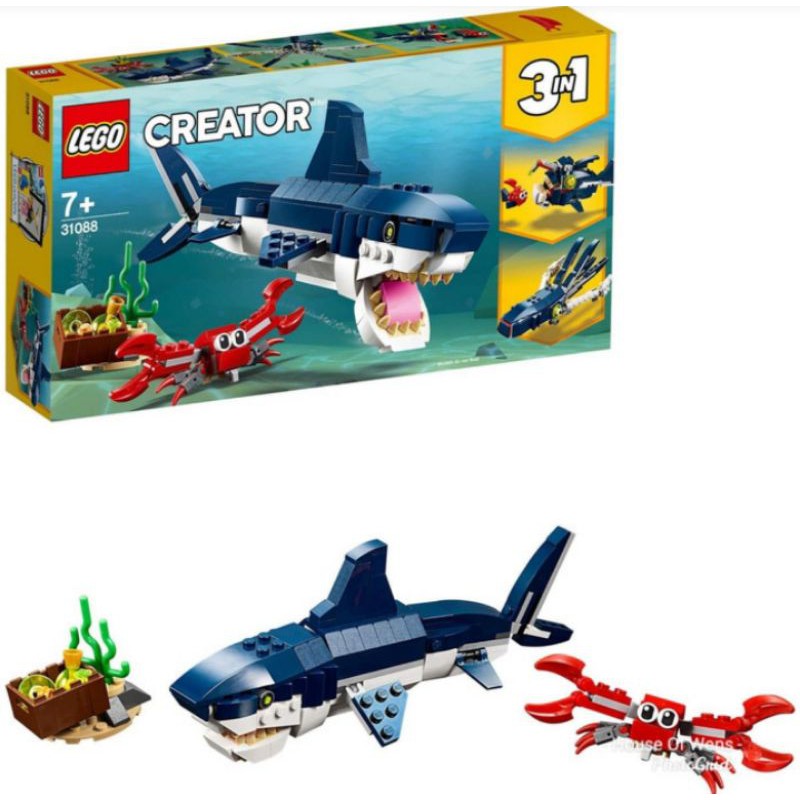 lego creator 31088 deep sea creatures set ikan hiu