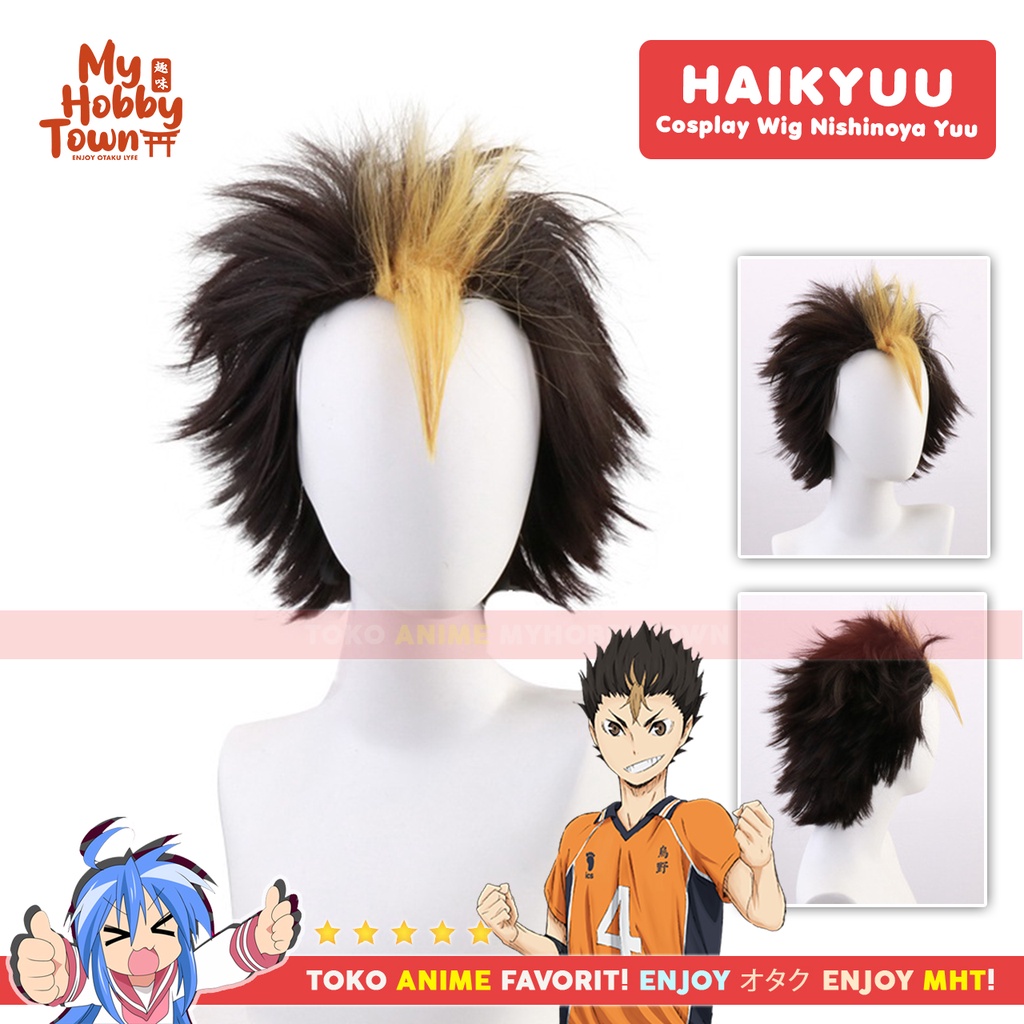 Wig Rambut Palsu Cosplay Anime Haikyuu Nishinoya Yuu Libero Karasuno