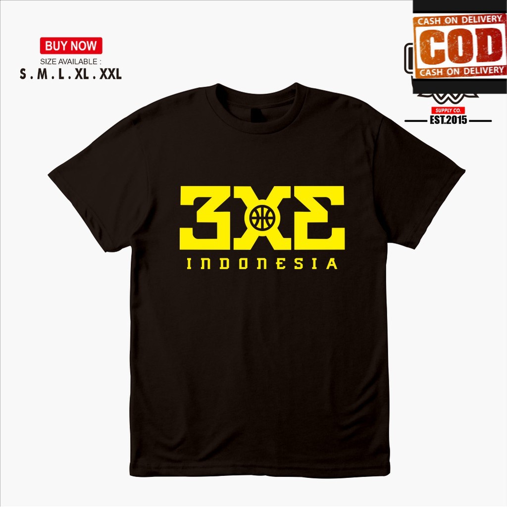 (COD) KAOS BAJU Basket 3x3 Indonesia IBL DBL  Sport / TSHIRT H&H TwinShop