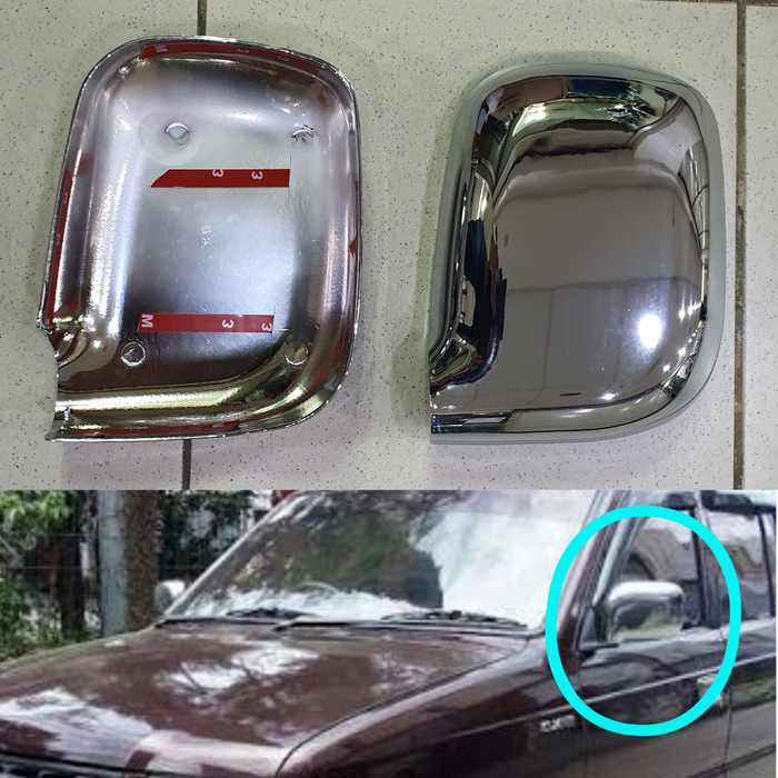 MIRROR Cover TUTUP spion TOYOTA KIJANG NEW KAPSUL LGX  SX lsx 1997 sd 2004 1998 1999 2000 2001 2002 2003 CHROME CROME