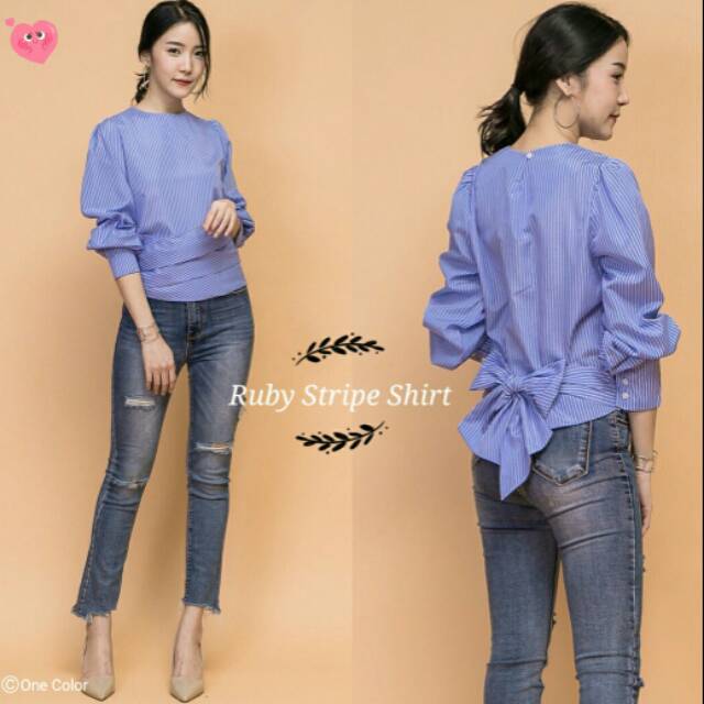 BS Ruby Stripe Shirt salur blue