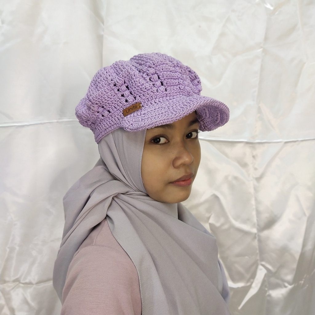 ✨UNITII✨ Newsboy Hat Crochet /  Topi Newsboy Rajut Vintage - Anak-anak dan Dewasa