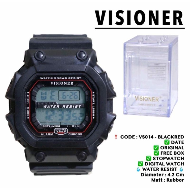 Water Resistant!!! Jam Tangan Visioner Jam Tangan Digital Led Jam Tangan Pria Outdoor Bisa Bayar Ditempat