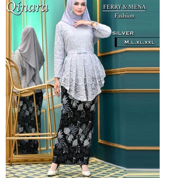 [PROMO F0P65] Setelan Kebaya Aurora Brokat Qinara By Ferry & Mena - Kebaya Wisuda Wanita - Kebaya Mo
