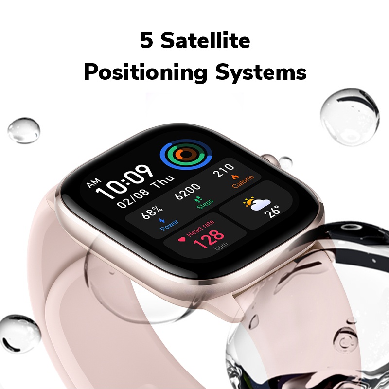 Amazfit GTS 4 Mini Smartwatch 1.65’’ AMOLED,GPS 5 Satellite Positioning System 24h Heart Rate, Spo2 &amp; Stress Monitoring 120+ Sports Modes &amp; Smart Recognition