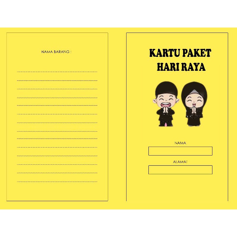 KARTU PAKET HARI RAYA/kartu sembako/kartu arisan lebaran