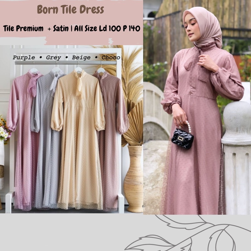 Born Tile Dress/Dress Tile Ld 100/Dress Pita Tile/Dress Tulle Kondangan/Dress Tile Premium