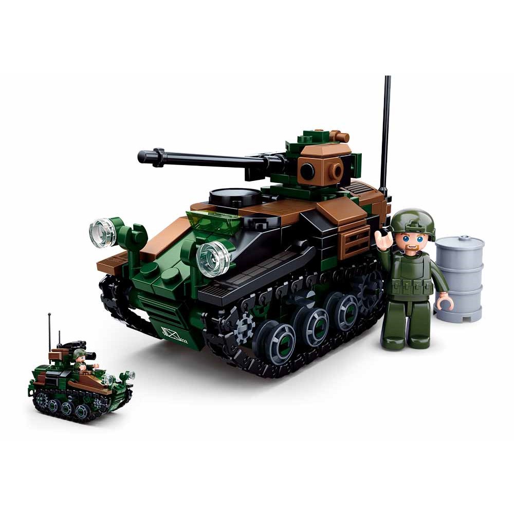 Mainan Balok Sluban Tank / Model bricks Tank Wiesel Armoured Weapons Carrier M38-B0750 Mainan Anak L