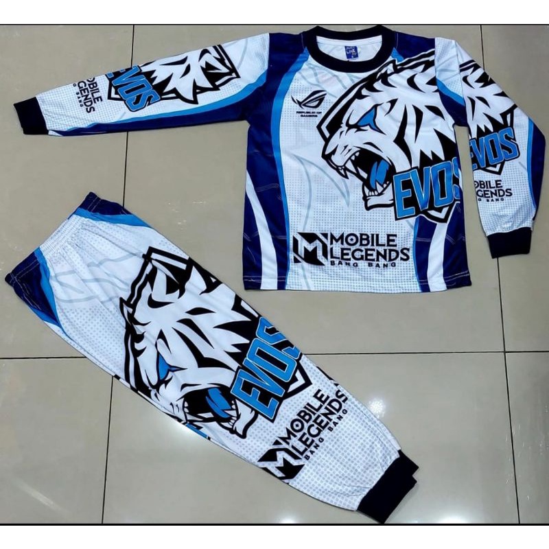 Setelan anak printing evos celana panjang baju anak mobile legend evos baju anak keren baju anak squ